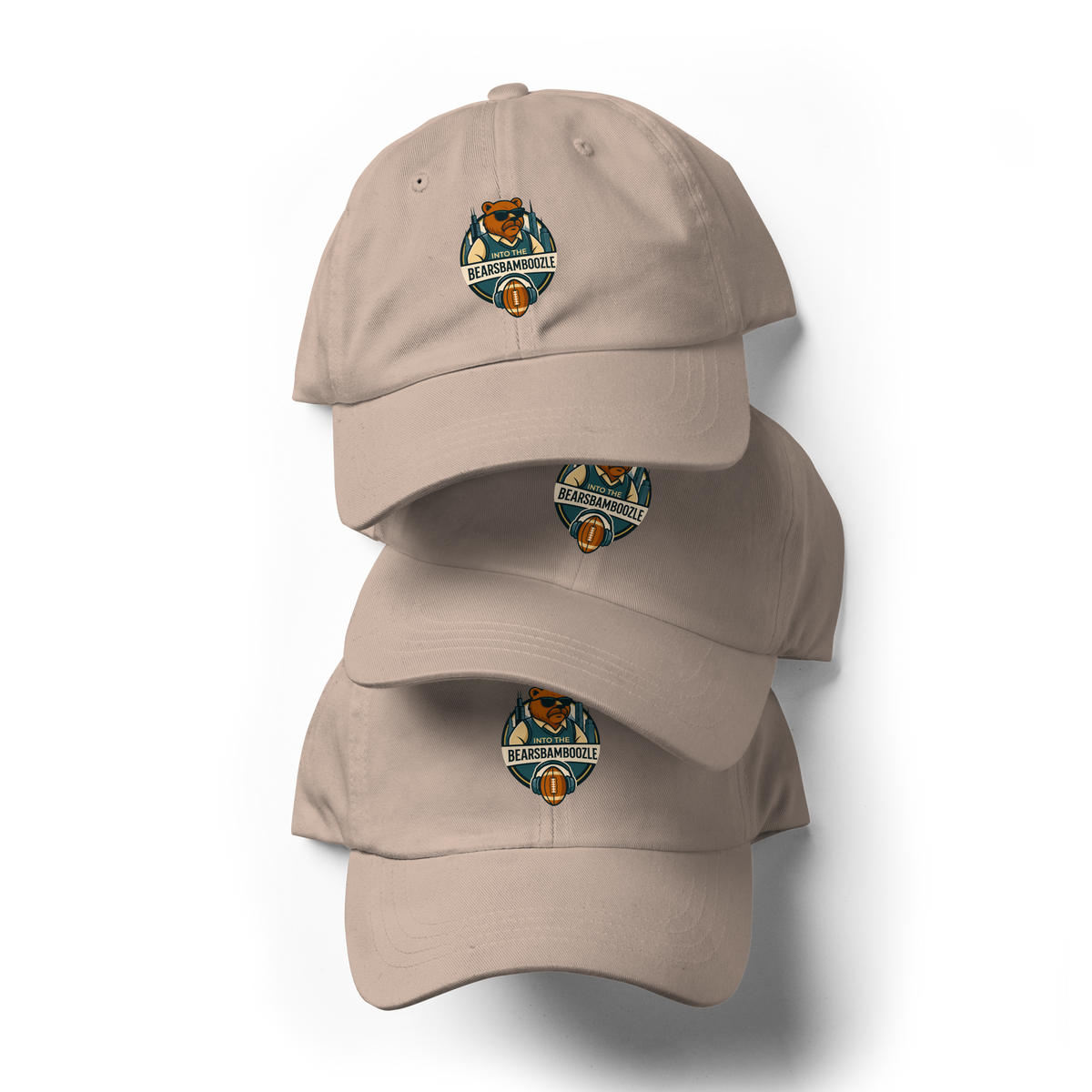 Into the BearsBamboozle Cap in Stein, Vorderansicht – Merch zum Chicago-Bears-Podcast der Footballerei