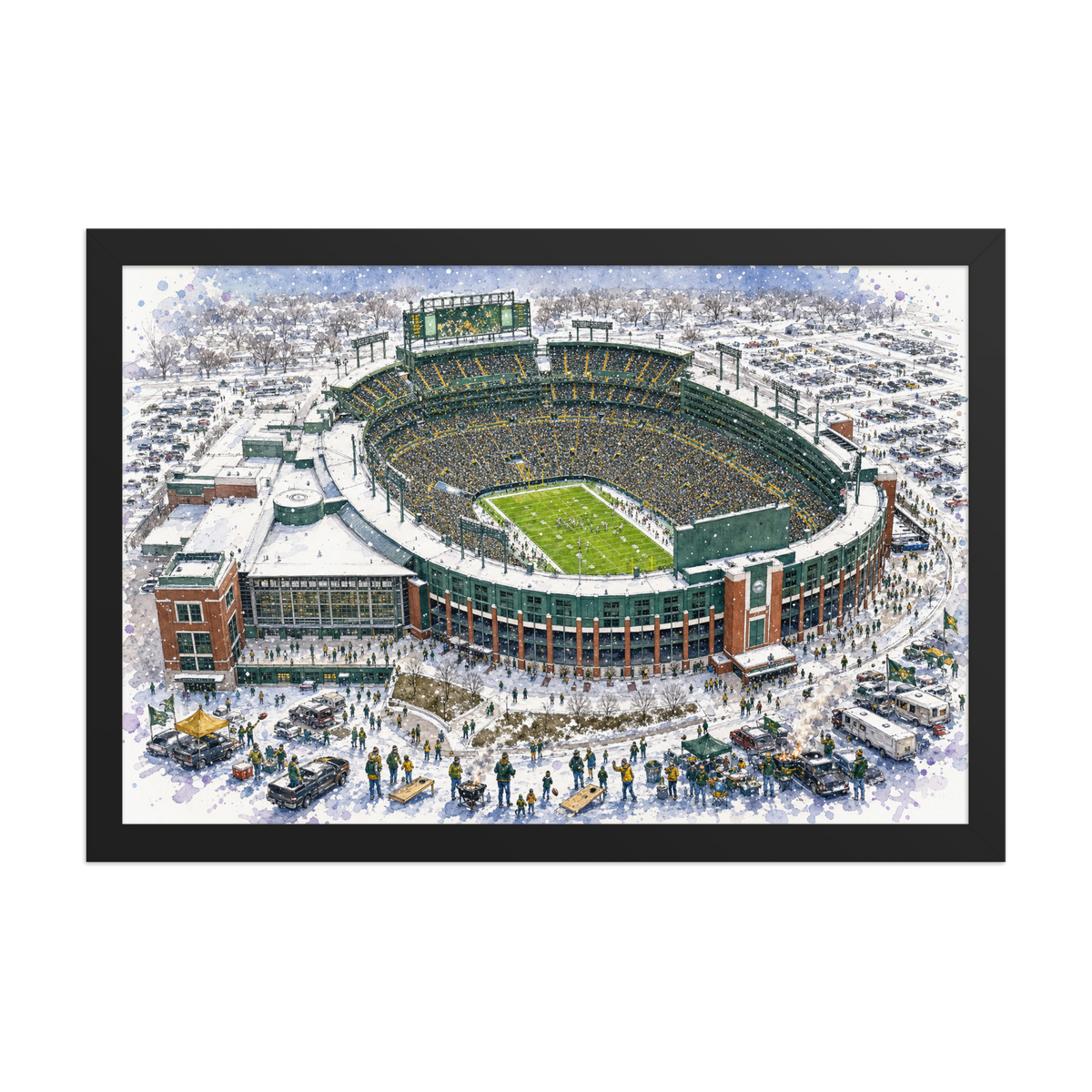 Green Bay - Stadionposter (gerahmt)