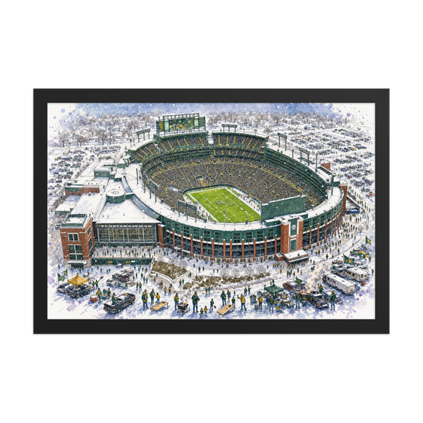 Green Bay - Stadionposter (gerahmt)