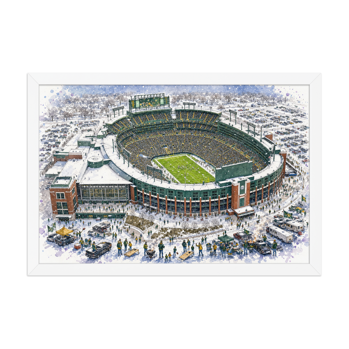 Green Bay - Stadionposter (gerahmt)