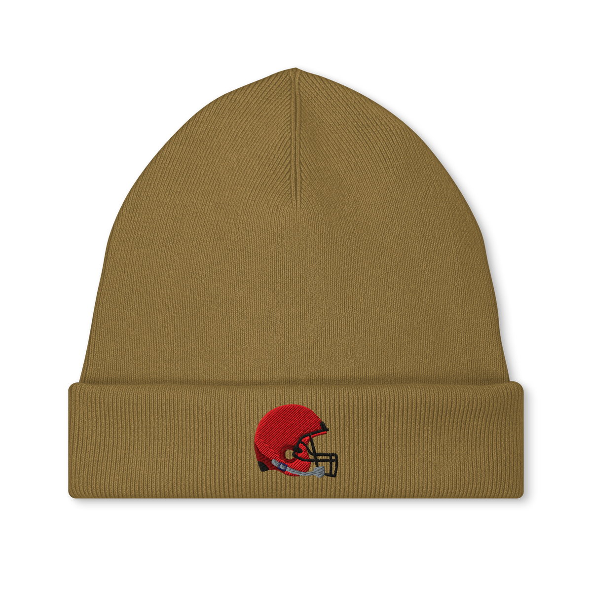 Helm-Icon Strickmütze (gestickt) von Footballerei in Bronze