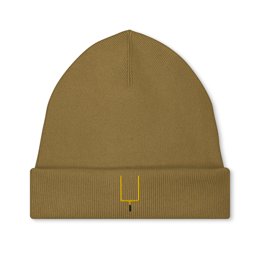 Fieldgoal-Icon Strickmütze (gestickt) von Footballerei in Bronze
