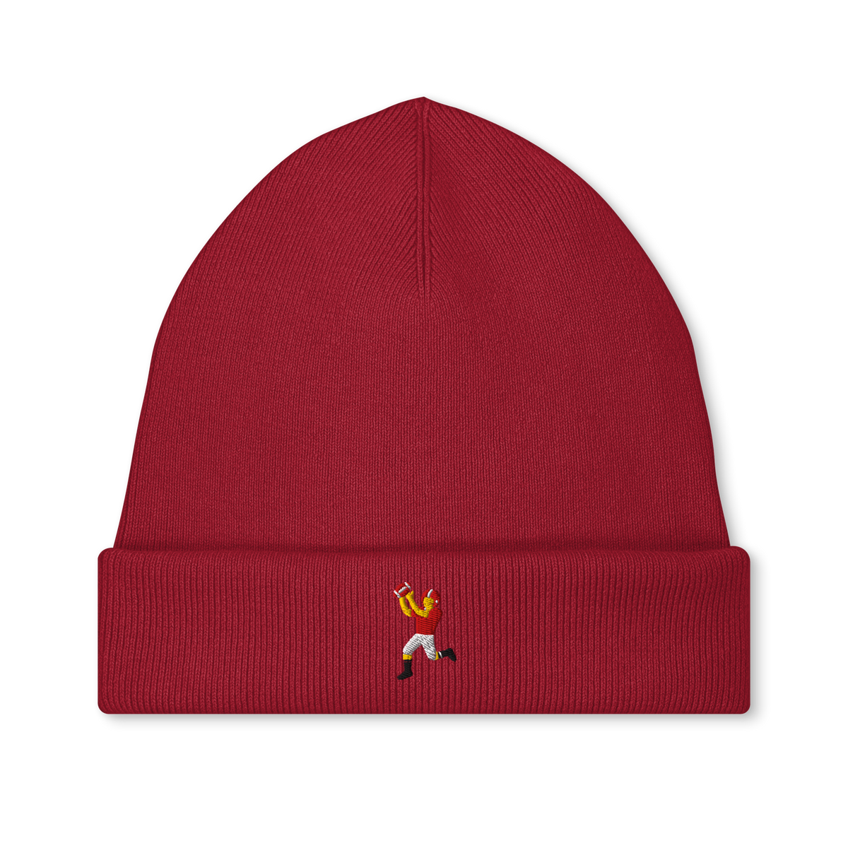Catch-Icon Strickmütze (gestickt) von Footballerei in Passionate Red