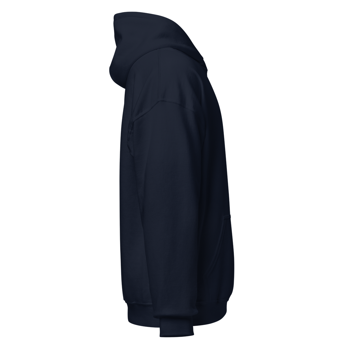 Into the BearsBamboozle Hoodie in Navy, Seitenansicht rechts – Merch zum Chicago-Bears-Podcast der Footballerei