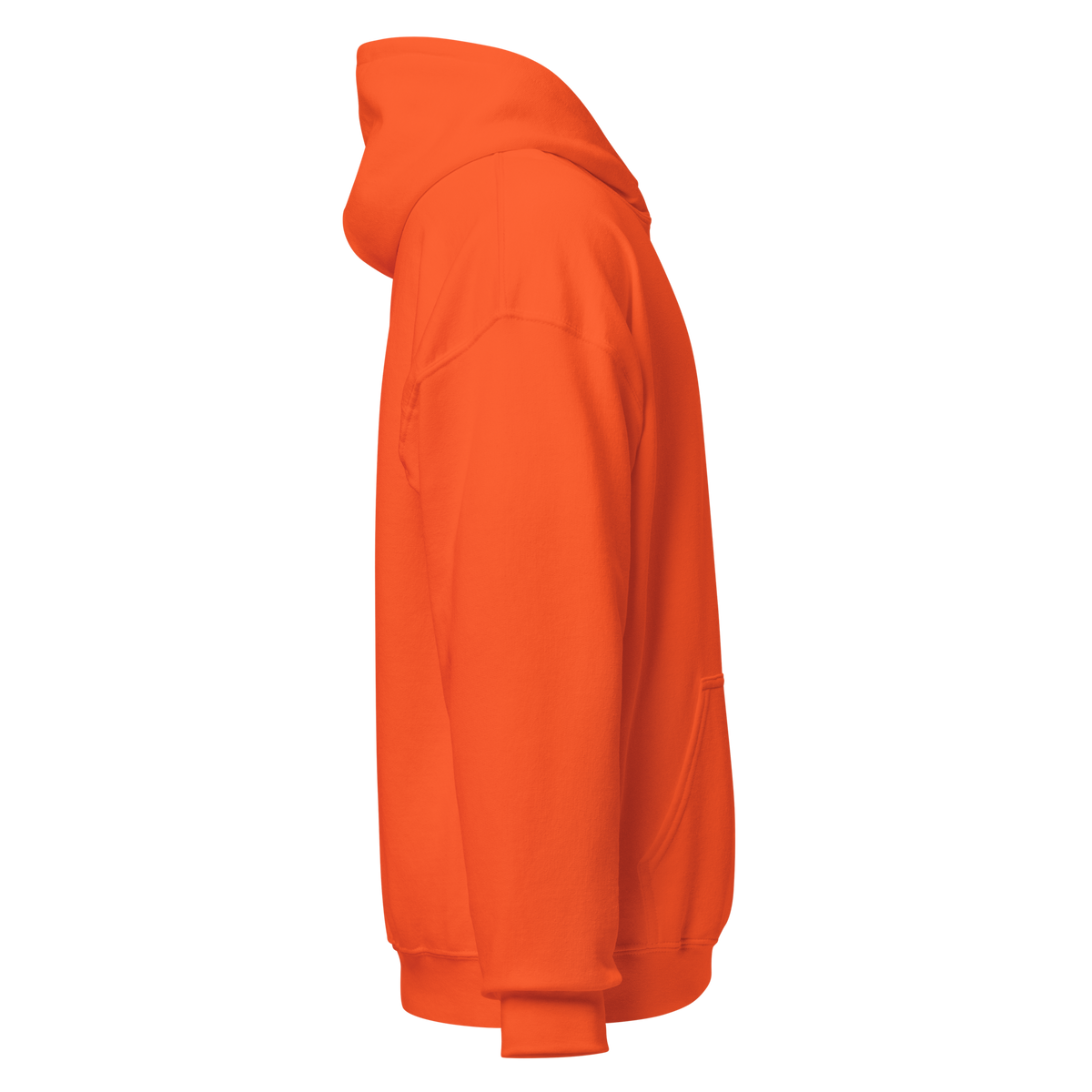 Into the BearsBamboozle Hoodie in Orange, Seitenansicht rechts – Merch zum Chicago-Bears-Podcast der Footballerei