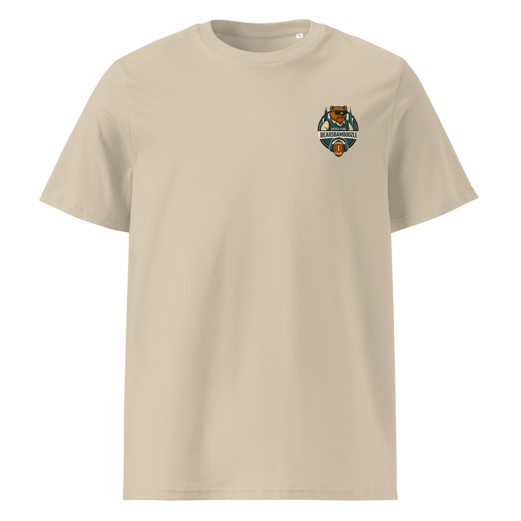 Into the BearsBamboozle T-Shirt in Desert Dust, Vorderansicht – Merch zum Chicago-Bears-Podcast der Footballerei