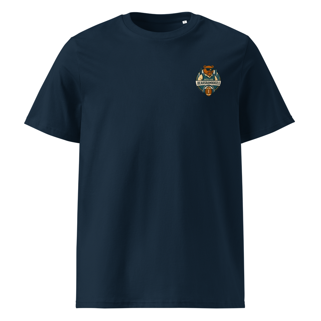Into the BearsBamboozle T-Shirt in French Navy, Vorderansicht – Merch zum Chicago-Bears-Podcast der Footballerei