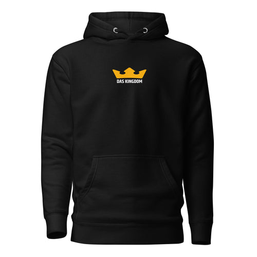 Das-Kingdom-Hoodie in Schwarz mit gelber Krone
